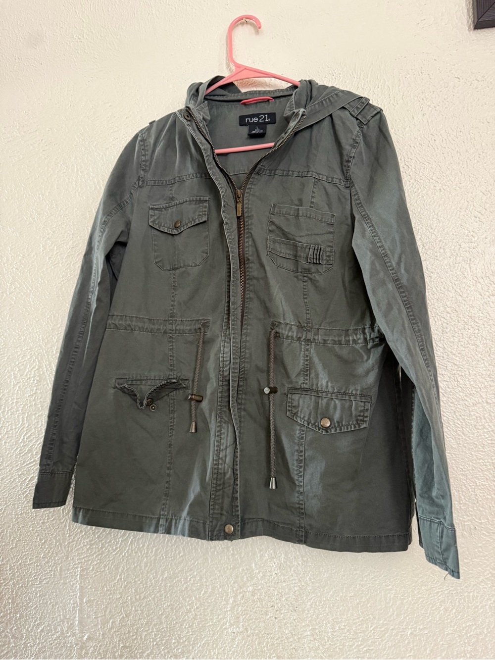 Rue21 Men's Hooded Field Jacket in Olive